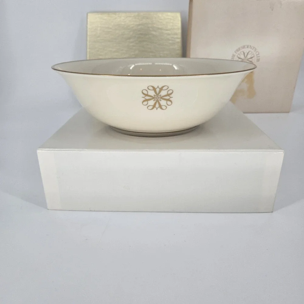 LENOX Avon President's Club 24K GOLD TRIMMED AWARD BOWL 1980 9.25